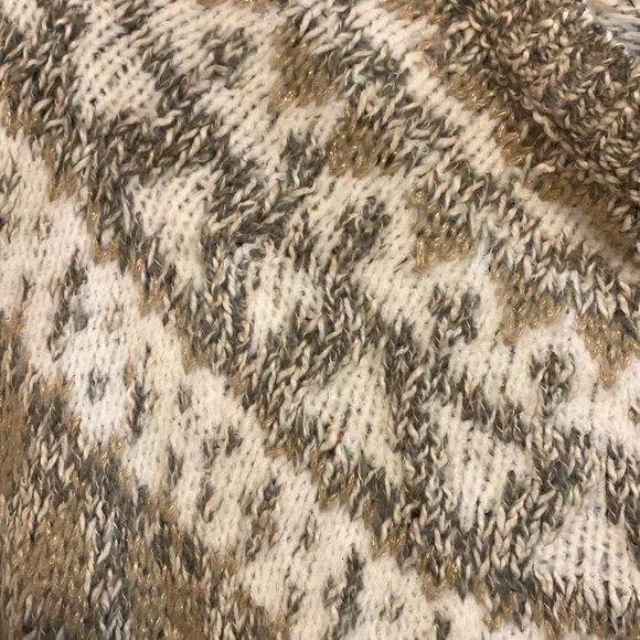 LOFT Long Sleeve Knit Dress - Gray and Gold - Picture 14 of 15